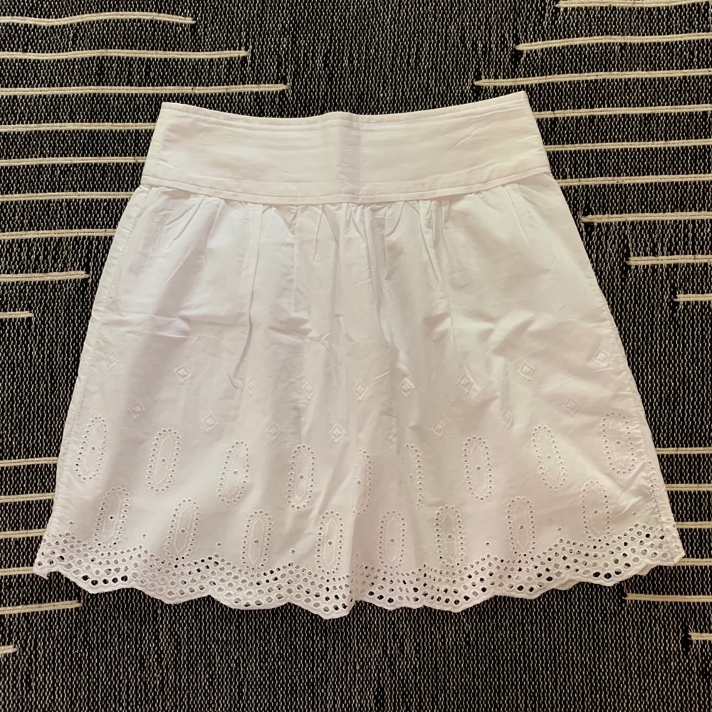 Loft white eyelet lace summer skirt